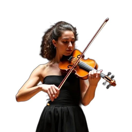 staff, dress, violinist, hannah transparent PNG cut-out