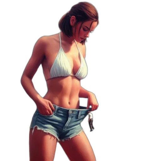 jacket, concept art, photorealistic, pixel art, 3d render, young, woman, stands transparent PNG cut-out