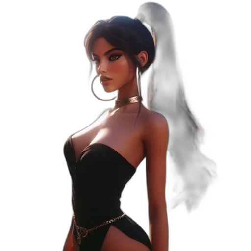 dress, jewelry, concept art, fantasy art, 3d render, photorealistic, dark, ethereal transparent PNG cut-out