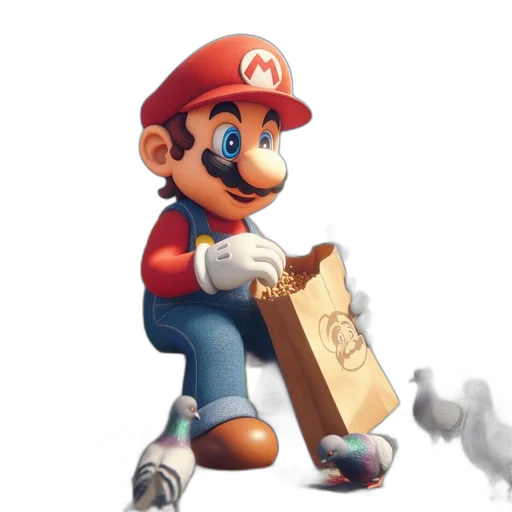 weapon, concept art, 3d render, photorealistic, pixel art, mario, super, character transparent PNG cut-out