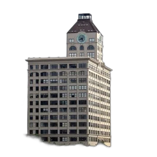 building, furniture, 3d render, photorealistic, concept art, city street, tall, clock transparent PNG cut-out