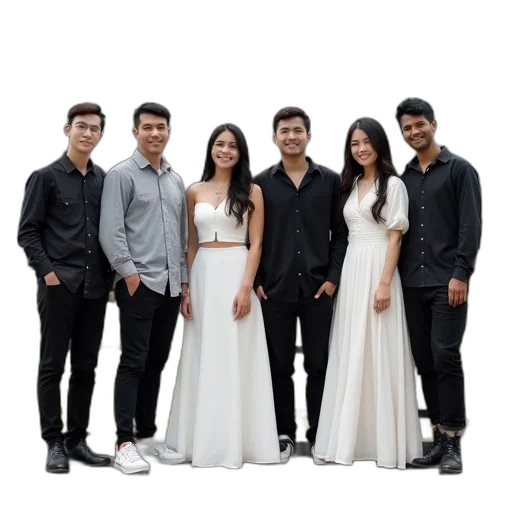 staff, 3d render, group, people, standing, bridge, scenic, view transparent PNG cut-out