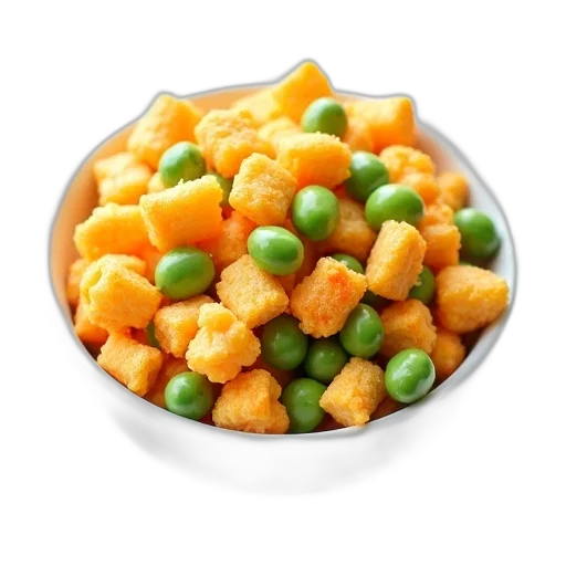 food, crown, 3d render, photorealistic, green, bowl, filled, mix transparent PNG cut-out