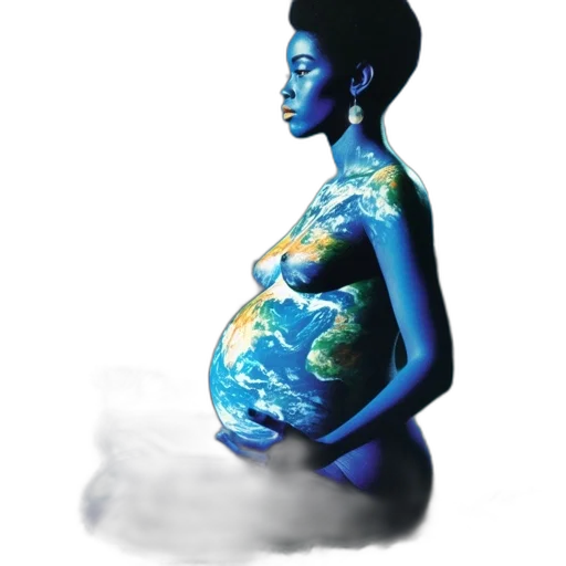 concept art, watercolor, photorealistic, fantasy art, outer space, blue, woman, adorned transparent PNG cut-out