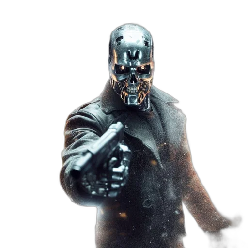 mask, robot, face, jacket, 3d render, concept art, cyberpunk, comic book art transparent PNG cut-out