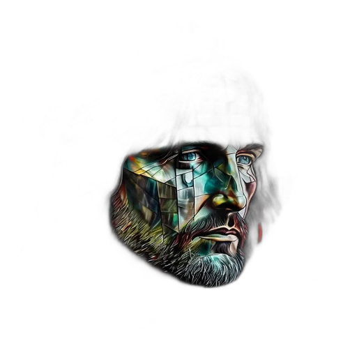 face, mask, creature, robot, photorealistic, fantasy art, 3d render, cyberpunk transparent PNG cut-out