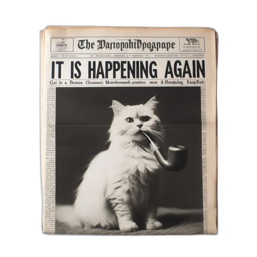 animal, front, cover, shows, photo, feline, holding, smoking transparent PNG cut-out