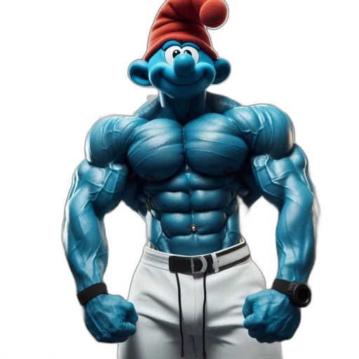 animal, creature, concept art, 3d render, blue, anthropomorphic, papa, smurf transparent PNG cut-out