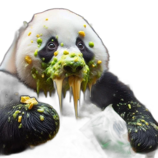 creature, animal, mask, dragon, photorealistic, 3d render, concept art, panda transparent PNG cut-out