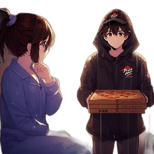 food, jacket, staff, anime, concept art, pixel art, cartoon, fire transparent PNG cut-out