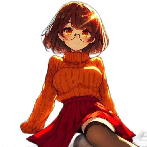dress, jacket, flower, face, anime, pixel art, concept art, fantasy art transparent PNG cut-out