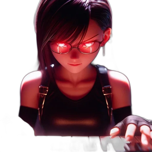 face, weapon, robot, staff, cyberpunk, concept art, comic book art, 3d render transparent PNG cut-out