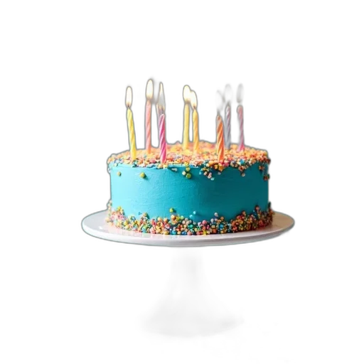 crown, staff, 3d render, pastel, blue, birthday, cake, frosting transparent PNG cut-out