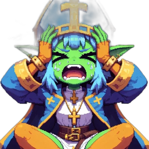 staff, crown, mask, dragon, pixel art, concept art, fantasy art, anime transparent PNG cut-out