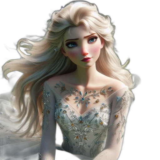 dress, face, crown, jewelry, fantasy art, concept art, photorealistic, 3d render transparent PNG cut-out