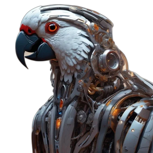 robot, animal, concept art, cyberpunk, 3d render, fantasy art, intricately, detailed transparent PNG cut-out