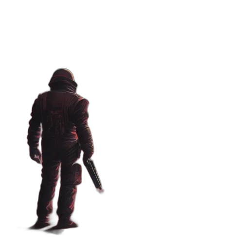 jacket, robot, creature, weapon, concept art, pixel art, 3d render, comic book art transparent PNG cut-out