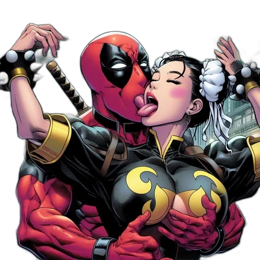 comic book art, two, animated, characters, masked, hero, surprised, woman transparent PNG cut-out