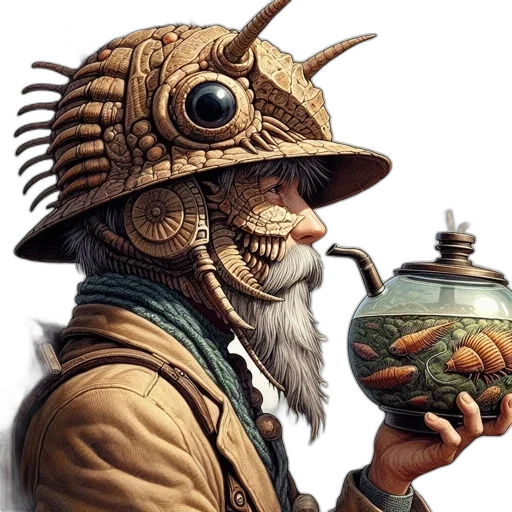 mask, hat, creature, face, concept art, fantasy art, photorealistic, 3d render transparent PNG cut-out