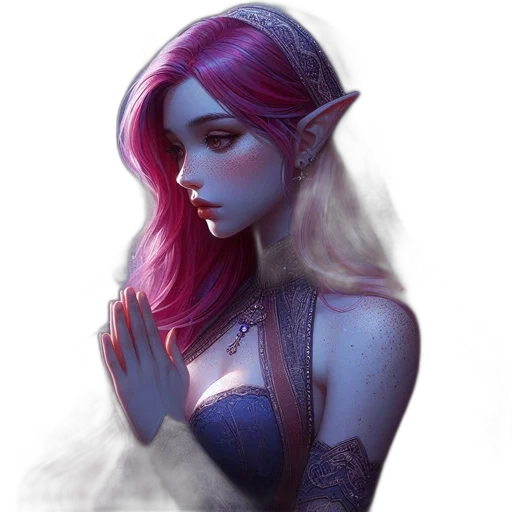 face, dress, dragon, jewelry, fantasy art, concept art, watercolor, photorealistic transparent PNG cut-out