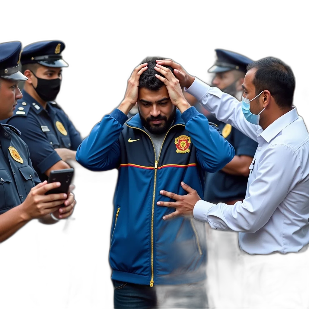 jacket, group, people, including, police, officers, civilians, gathered transparent PNG cut-out