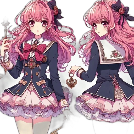 staff, dress, anime, concept art, fantasy art, pixel art, dark, pastel transparent PNG cut-out