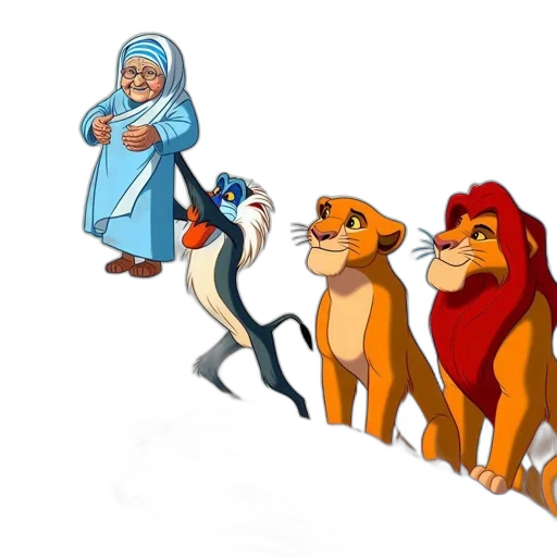 concept art, 3d render, cartoon, fantasy art, rafiki, mandrill, lion, king transparent PNG cut-out