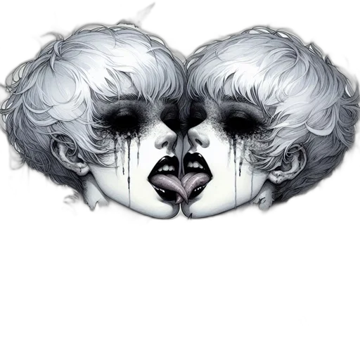 mask, face, photorealistic, concept art, cartoon, fantasy art, two, monochrome transparent PNG cut-out