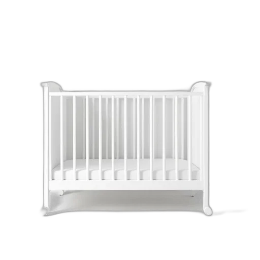furniture, white, minimalist, crib, simple, design, featuring, vertical transparent PNG cut-out