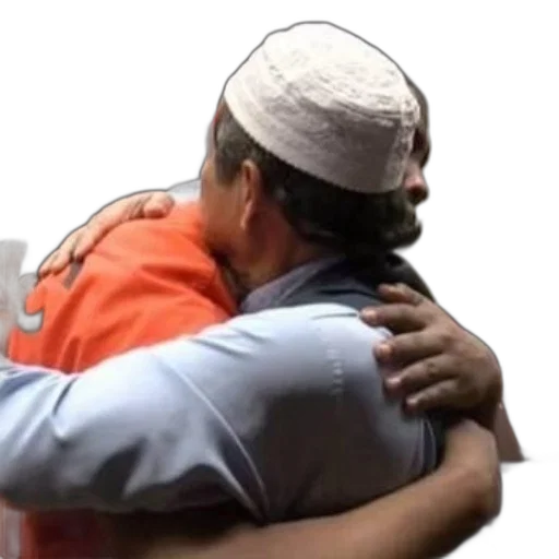 two, men, embrace, courtroom, setting, portrait, judge, background transparent PNG cut-out