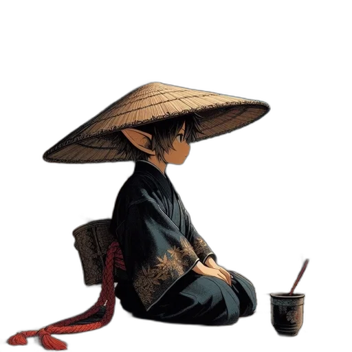 umbrella, hat, staff, food, oil painting, photorealistic, concept art, watercolor transparent PNG cut-out