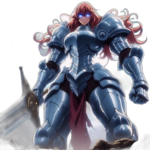 sword, weapon, robot, concept art, fantasy art, anime, comic book art, blue transparent PNG cut-out