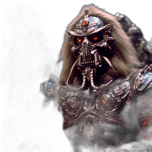 mask, robot, creature, face, concept art, fantasy art, photorealistic, 3d render transparent PNG cut-out