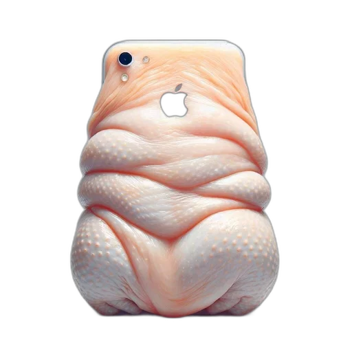 creature, animal, food, jewelry, 3d render, vaporwave, apple, iphone transparent PNG cut-out