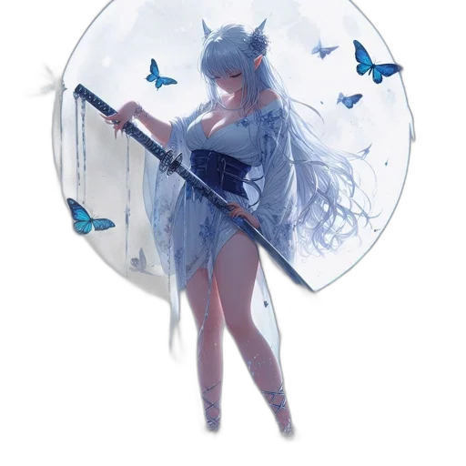 umbrella, dress, weapon, sword, concept art, fantasy art, pixel art, watercolor transparent PNG cut-out