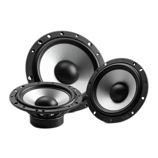 set, four, car, speakers, displayed, white, background, different transparent PNG cut-out