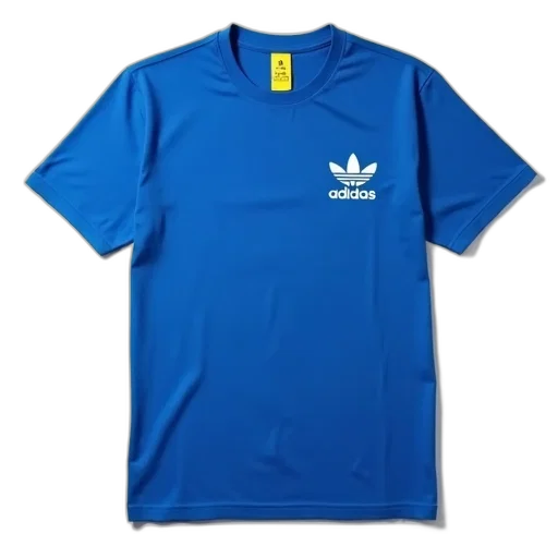 jacket, 3d render, blue, t-shirt, white, adidas, logo, chest transparent PNG cut-out
