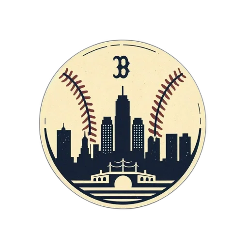 boston, red, sox, baseball, center, sits, circular, design transparent PNG cut-out