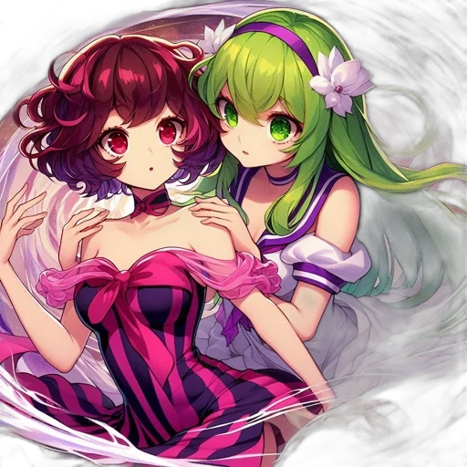 dress, anime, pixel art, fantasy art, concept art, green, colorful, neon transparent PNG cut-out