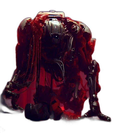 robot, creature, crown, mask, concept art, 3d render, cyberpunk, photorealistic transparent PNG cut-out