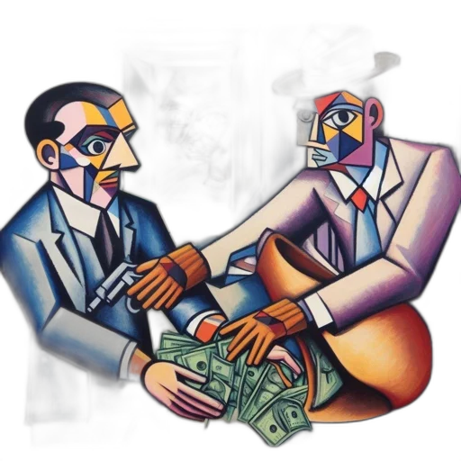 mask, concept art, cartoon, comic book art, cubist, painting, showcases, three transparent PNG cut-out