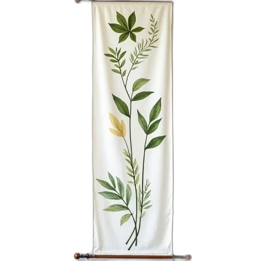 staff, long, vertical, banner, series, botanical, illustrations, various transparent PNG cut-out