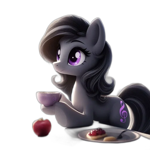 food, 3d render, fantasy art, concept art, cartoon, dark, monochrome, anthropomorphic transparent PNG cut-out