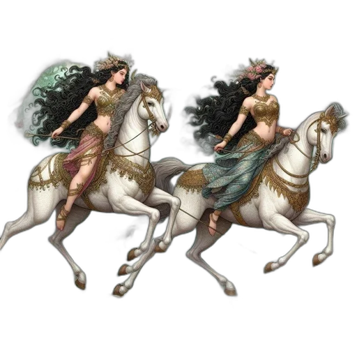 concept art, fantasy art, pixel art, 3d render, earth tones, pastel, two, women transparent PNG cut-out