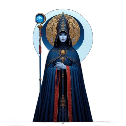 staff, sword, concept art, fantasy art, pixel art, comic book art, blue, dark transparent PNG cut-out