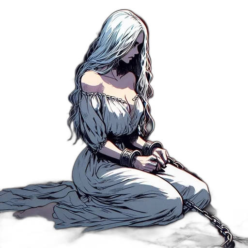 dress, hair, creature, mask, concept art, comic book art, fantasy art, pixel art transparent PNG cut-out