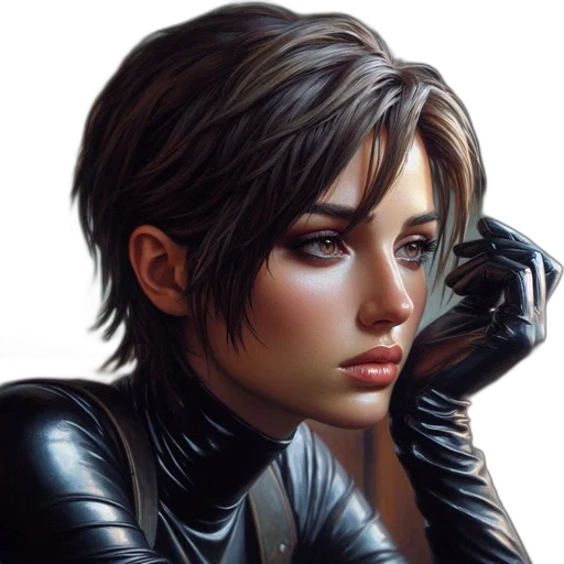 jacket, face, photorealistic, comic book art, fantasy art, concept art, dark, close-up transparent PNG cut-out