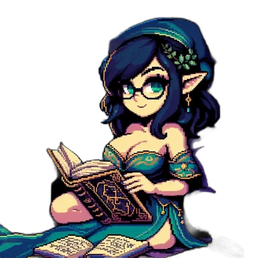 staff, fantasy art, pixel art, concept art, comic book art, green, animated, sorceress transparent PNG cut-out