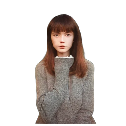 face, jacket, hair, dress transparent PNG cut-out