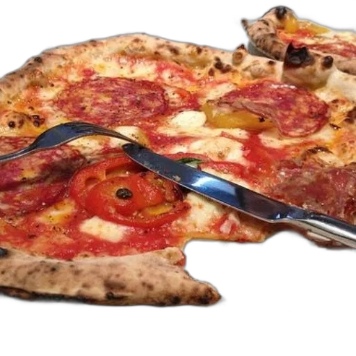 food, face, weapon, 3d render, photorealistic, delicious, pepperoni, pizza transparent PNG cut-out
